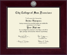 Century Silver Engraved Diploma Frame in Cordova City College of