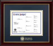 AKC Gold Embossed Pedigree Frame Navy and Gold Matting