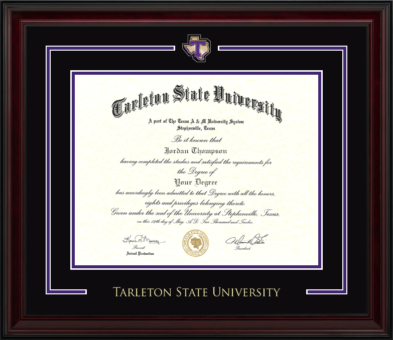 Campus Images TX968V-1411 14 X 11 In. Tarleton State University Scholar Diploma Frame Satin Mahogany Campus Images TX968V-1411 14 X 11 In. Tarleton State University Scholar Diploma Frame Satin Mahogany