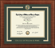 Showcase Edition Diploma Frame in Prescott William & Mary - Item