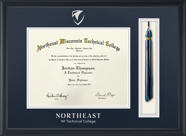Tassel & Cord Diploma Frame in Obsidian Northeast Wisconsin Tassel & Cord Diploma Frame in Obsidian Northeast Wisconsin